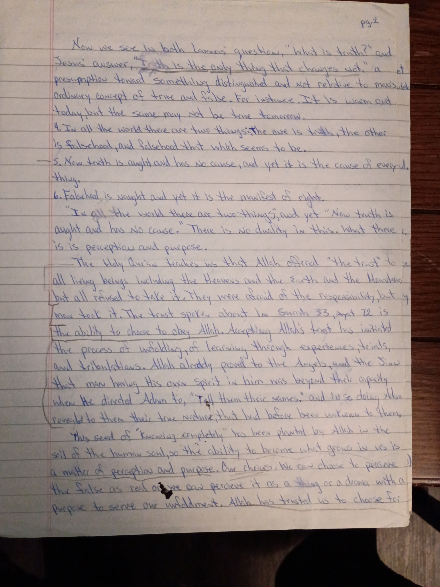 Original handwritten page 2 of The Master Student Series: What Is the MSTA? Part 2