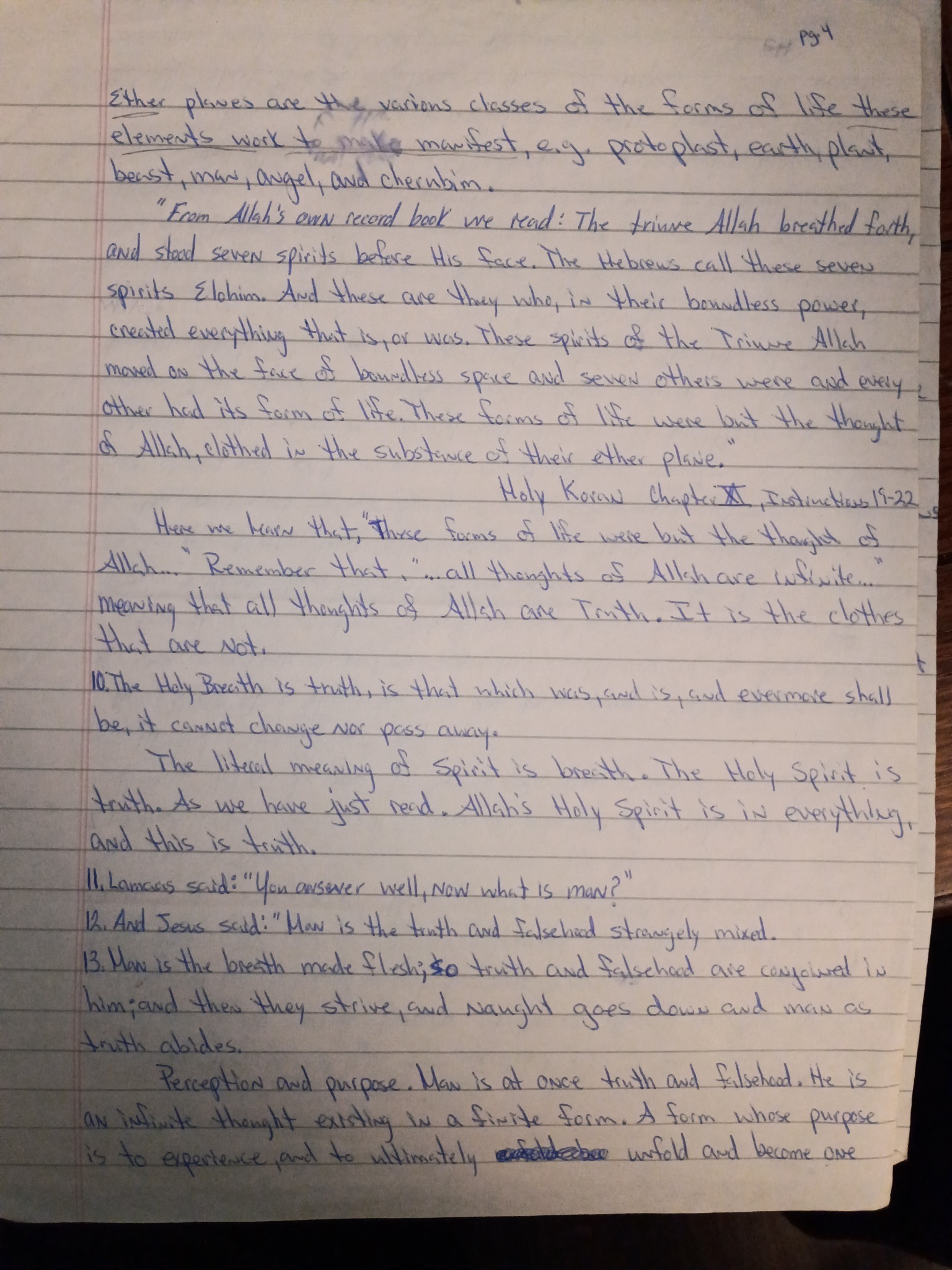 Original handwritten page 4 of The Master Student Series: What Is the MSTA? Part 2