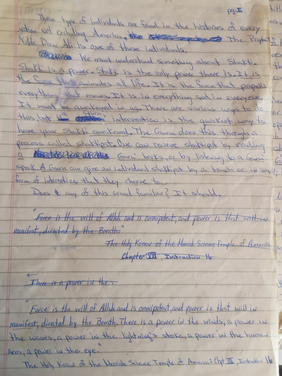 Original handwritten scan 2 of The Master Student Series: Islam