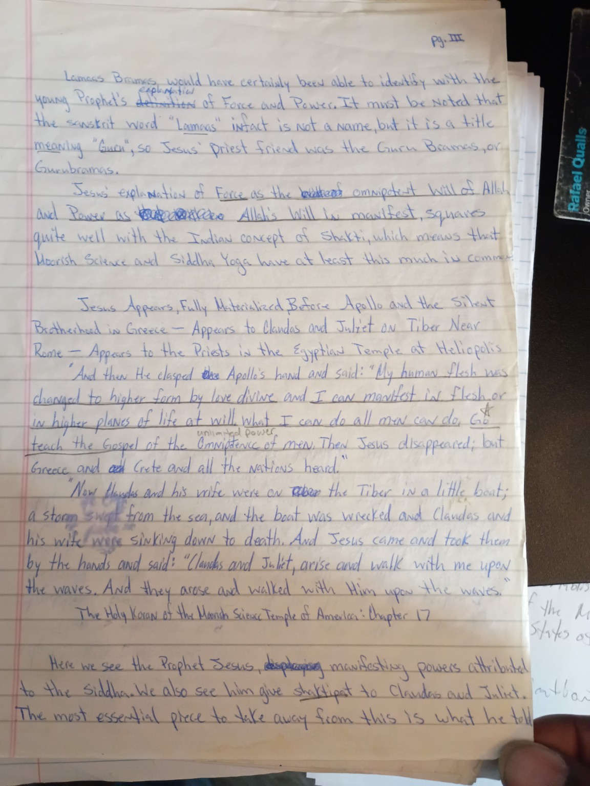 Original handwritten scan 3 of The Master Student Series: Islam