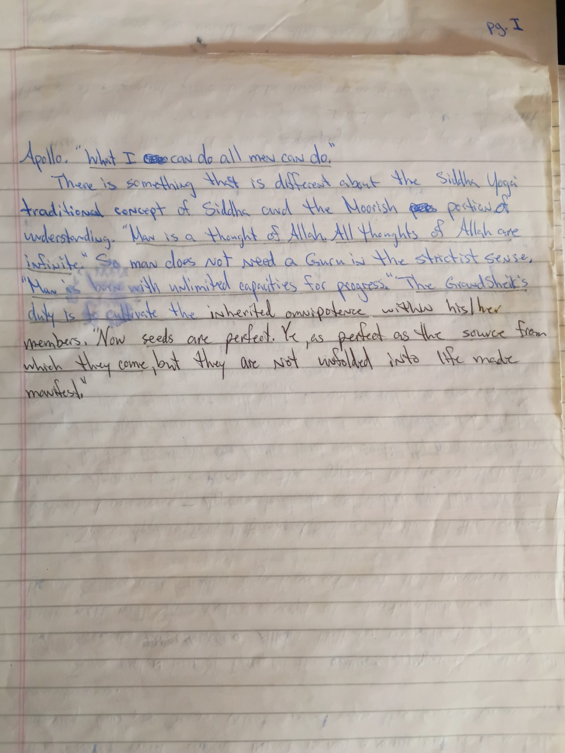 Original handwritten scan 4 of The Master Student Series: Islam