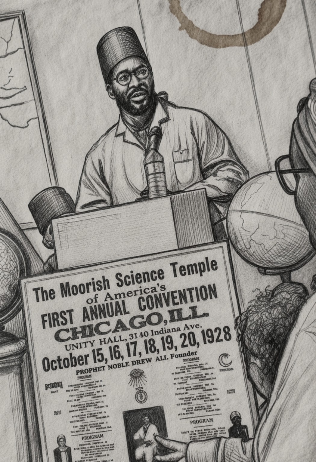Illustrated vision of a Temple convention and study